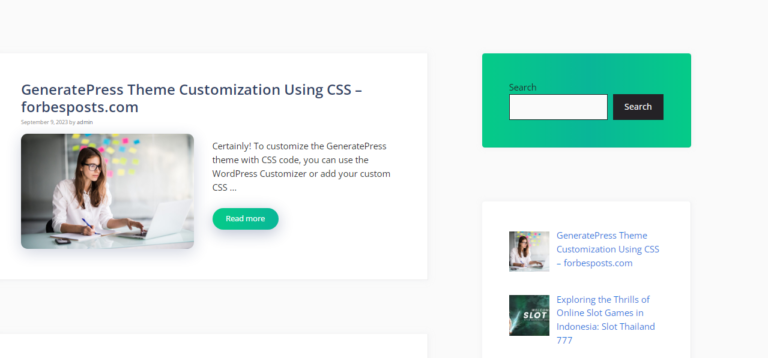 GeneratePress Theme Customization Using CSS