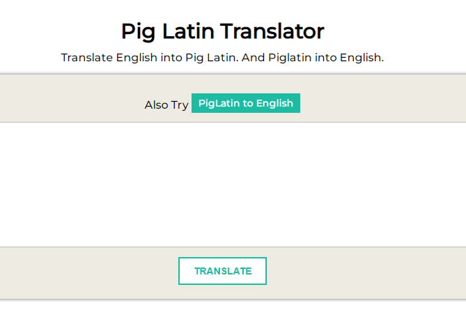Pig Latin Translator, what is piglatin, pig latin rules